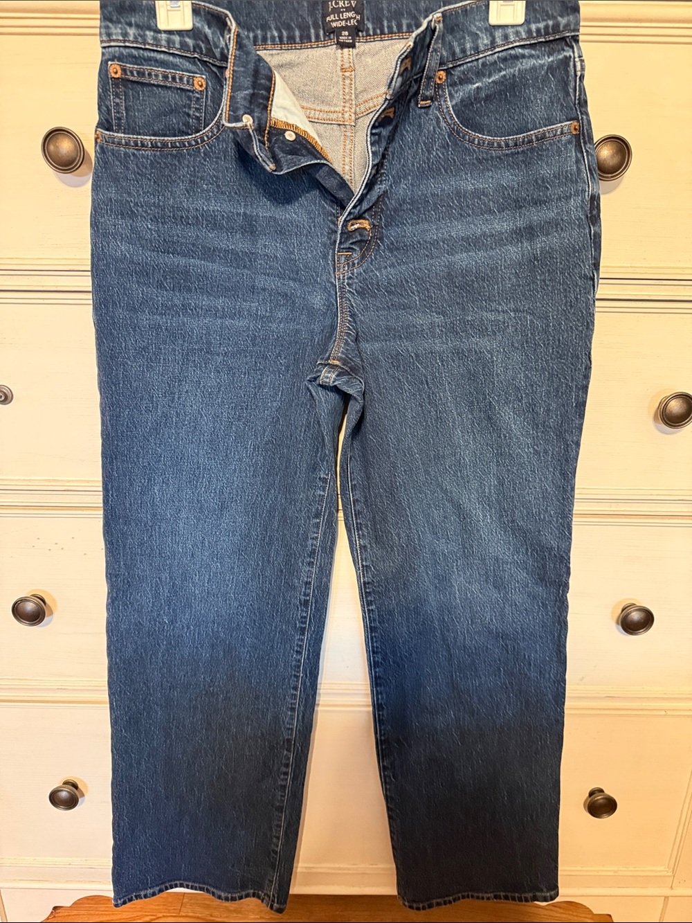 J. Crew Women's Full Length Wide -Leg Blue Jeans